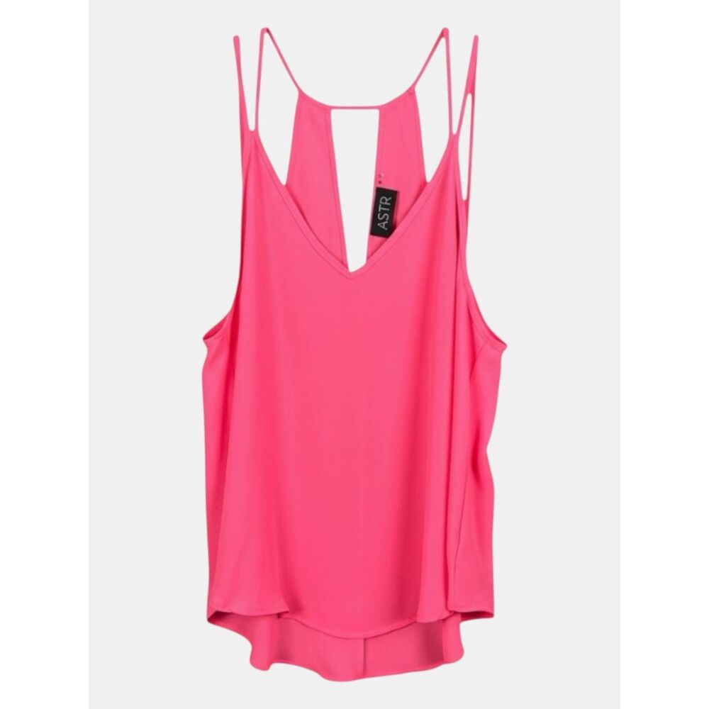 ASTR BNWT Pink Strappy High Low Sleeveless Blouse Size M